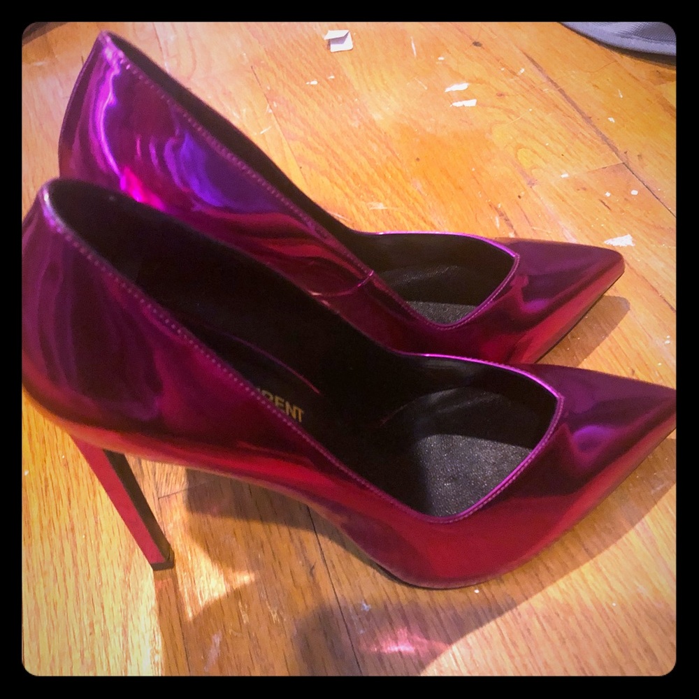 100% Authentic YSL hot pink pumps